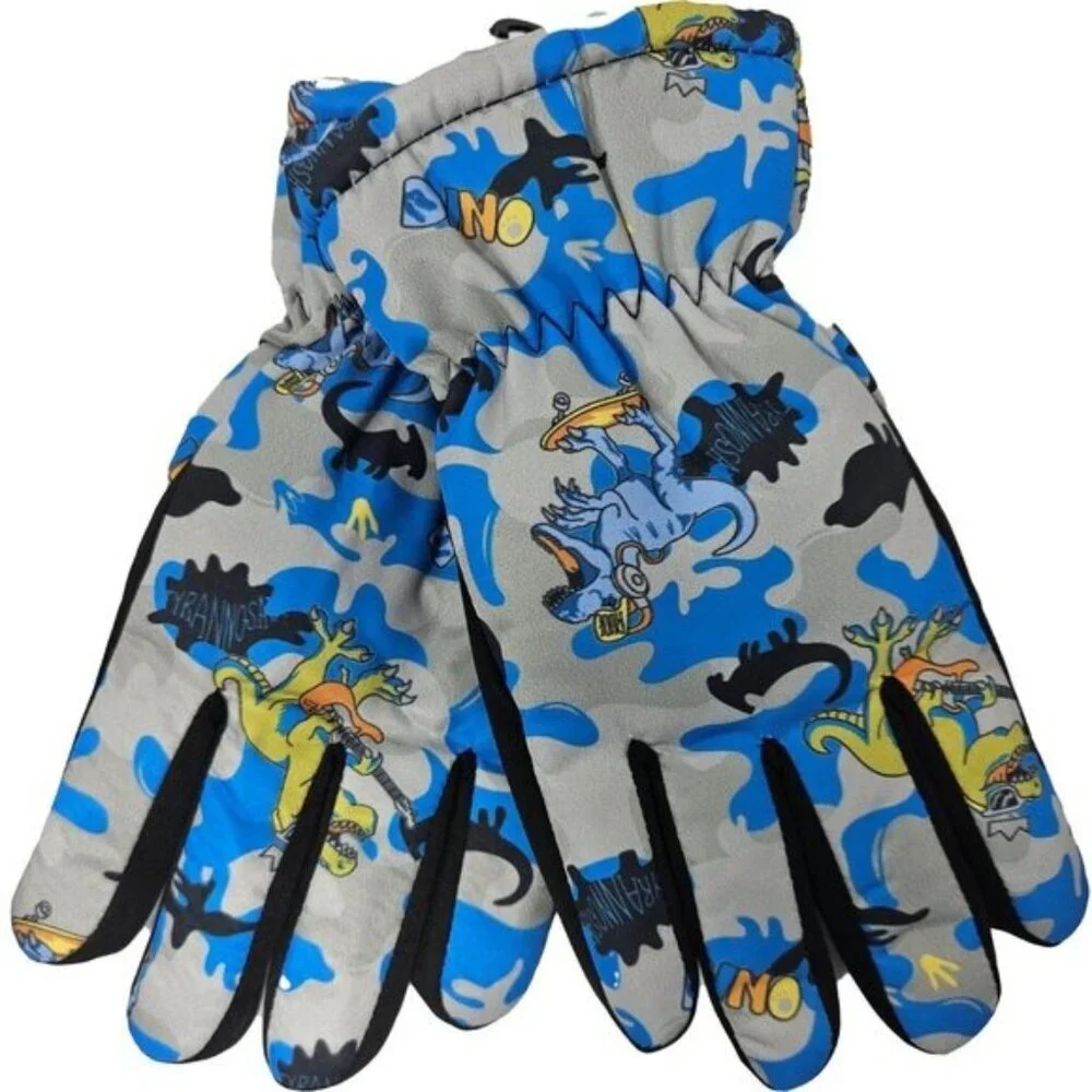 Kids Fur Lined Winter Ski Gloves, Assorted Colors, Bundle of 3 Pairs
